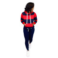 Stripe Patchwork Long Sleeve Pullover and Skinny Pants